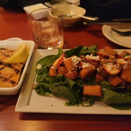 Sweet potato salad with an addition of wood fired salmon Sweet potato salad with an addition of wood fired salmon