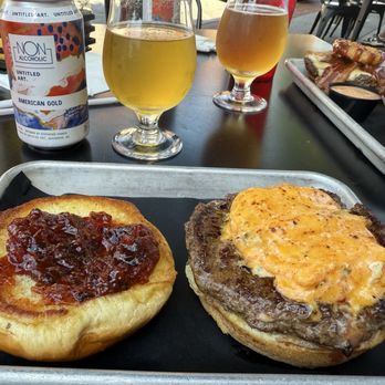 Ocmulgee Brewpub - Red Hot Love Burger - New American Near Me - Macon, Georgia