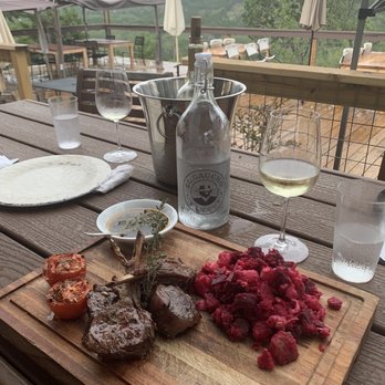 El Gaucho Winery - Incredible rack of lamb with a roasted beet and potato salad. Add some chimicurri sauce on that lamb and you're in heaven! - Wineries Near Me - Spicewood, Texas