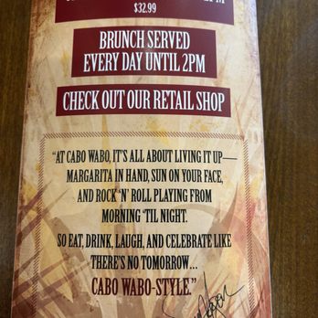 Cabo Wabo Cantina - Brunch pricing - Mexican Near Me - Las Vegas, Nevada Cabo Wabo Cantina - Brunch pricing - Mexican Near Me - Las Vegas, Nevada