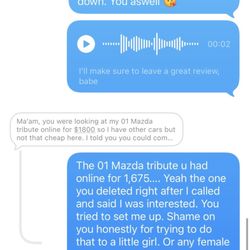 Greenline Auto Service - Text message from manager at "carabunga cars"