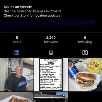 Miklos on Wheels - a photo of a man and his food - Food Trucks Near Me