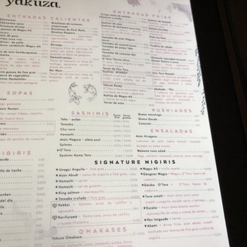Yakuza Centro - Menu 1 - Sushi Bars Near Me - Mérida, YUC