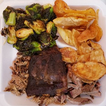 T.J. Stone’s - Fried brussel sprouts, house fried potato chips, quarter rack of ribs, pulled pork and beef brisket strips - Bars Near Me - Alexandria, Virginia