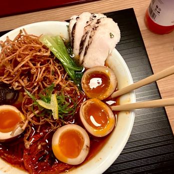 Mensho Ramen - Spicy yuzu ramen (added eggs, chicken bok choy) - Ramen Near Me - Phoenix, Arizona Mensho Ramen - Spicy yuzu ramen (added eggs, chicken bok choy) - Ramen Near Me - Phoenix, Arizona
