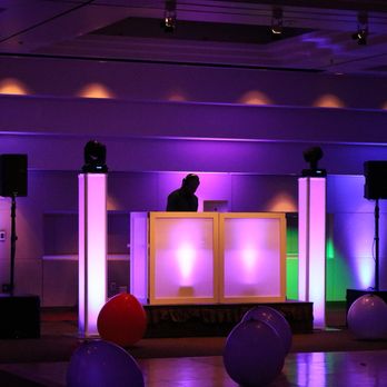 Flawless Entertainment DJs - Our LED DJ booth uplighting lighting set up at the Cal State Long Beach Pyramid for freshman sophomore dance! - DJs Near Me