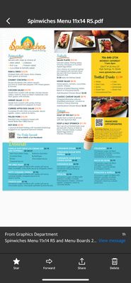 Menu photo 1 Spinwiches High Springs, FL Menu photo 1 Spinwiches High Springs, FL