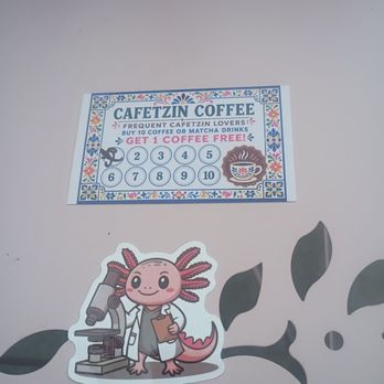 Cafetzin Coffee - Punch card and free sticker with your first purchase. - Coffee & Tea Near Me - Chula Vista, California