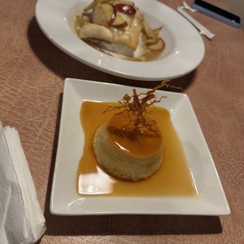 Pecos Trail Cafe - Flan and Apple sopaipilla - New Mexican Cuisine Near Me - Santa Fe, New Mexico