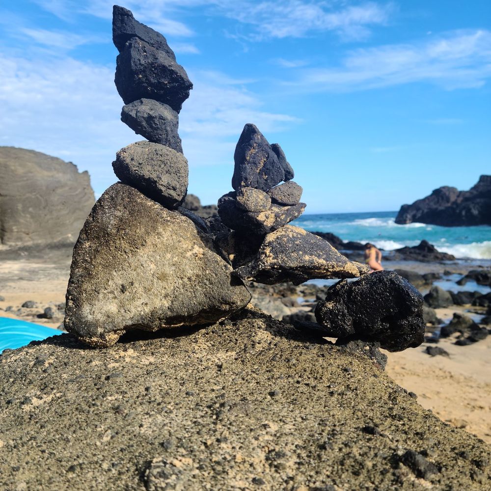 Cockroach Cove - Lots of stacked rocks near the blowhole - Beaches Near Me - Honolulu, Hawaii