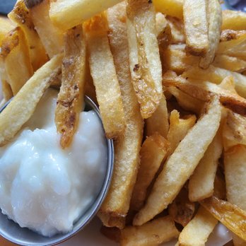 Nancy's Hustle - Hand cut fries with toum - New American Near Me - Houston, Texas Nancy's Hustle - Hand cut fries with toum - New American Near Me - Houston, Texas