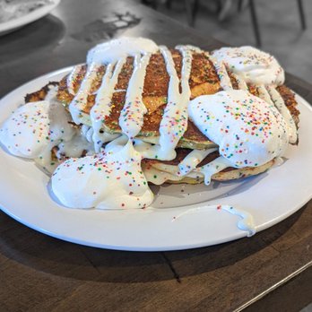 Baja Cafe on Campbell - Birthday Cake pancake - Breakfast & Brunch Near Me - Tucson, Arizona