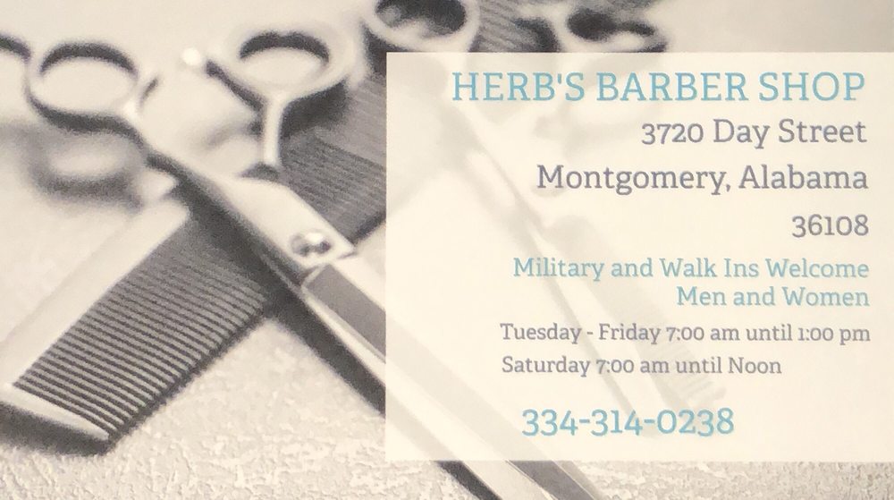 HERB’S BARBER SHOP Updated September 2024 3720B Day St, Montgomery