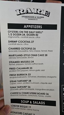 Menu photo 5 RARE Steakhouse & Tavern Washington, DC, DC Menu photo 5 RARE Steakhouse & Tavern Washington, DC, DC