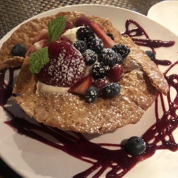 Corndance Tavern - Dessert - seasonal special ~ almond cookie topped with white chocolate mouse, fresh berries and fruit purée $12.99 - Bars Near Me - Mishawaka, Indiana Corndance Tavern - Dessert - seasonal special ~ almond cookie topped with white chocolate mouse, fresh berries and fruit purée $12.99 - Bars Near Me - Mishawaka, Indiana