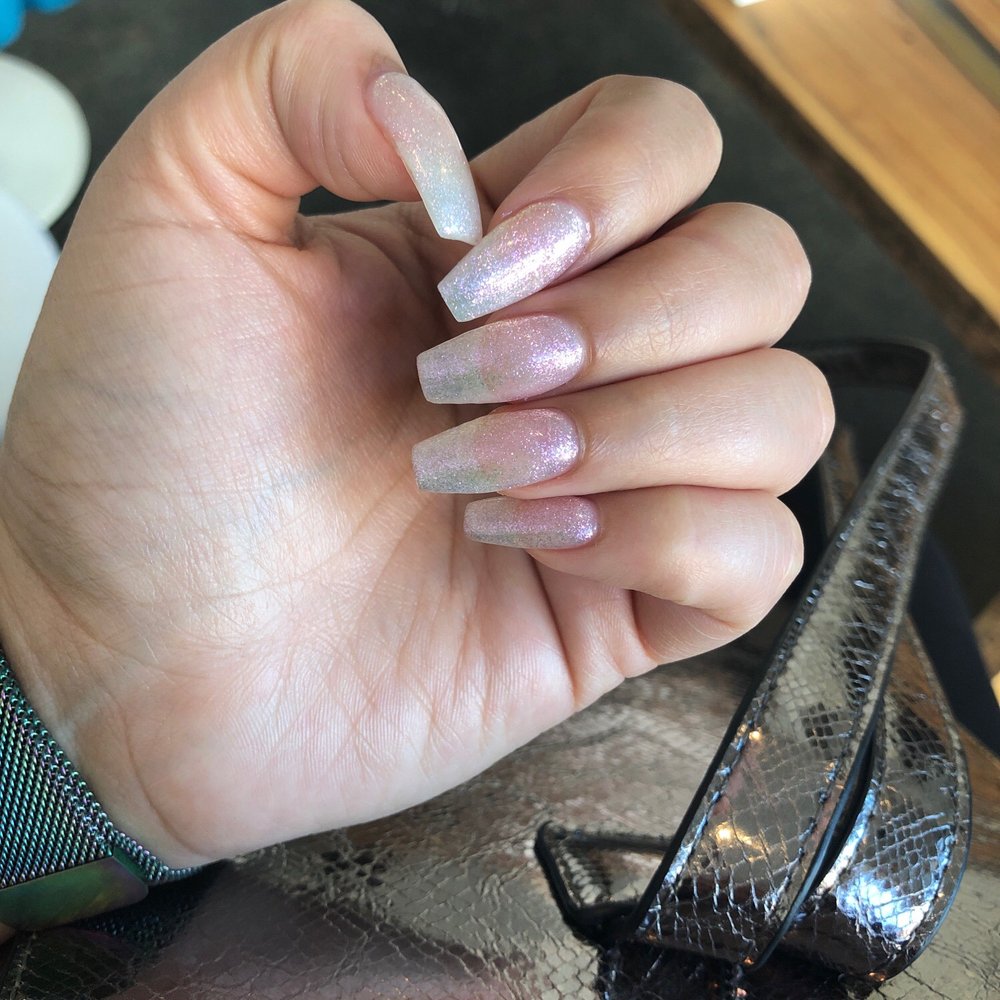 N'Joy Nails - Iridescent and clear gives me mermaid vibes! - Nail Salons Near Me - Austin, Texas N'Joy Nails - Iridescent and clear gives me mermaid vibes! - Nail Salons Near Me - Austin, Texas