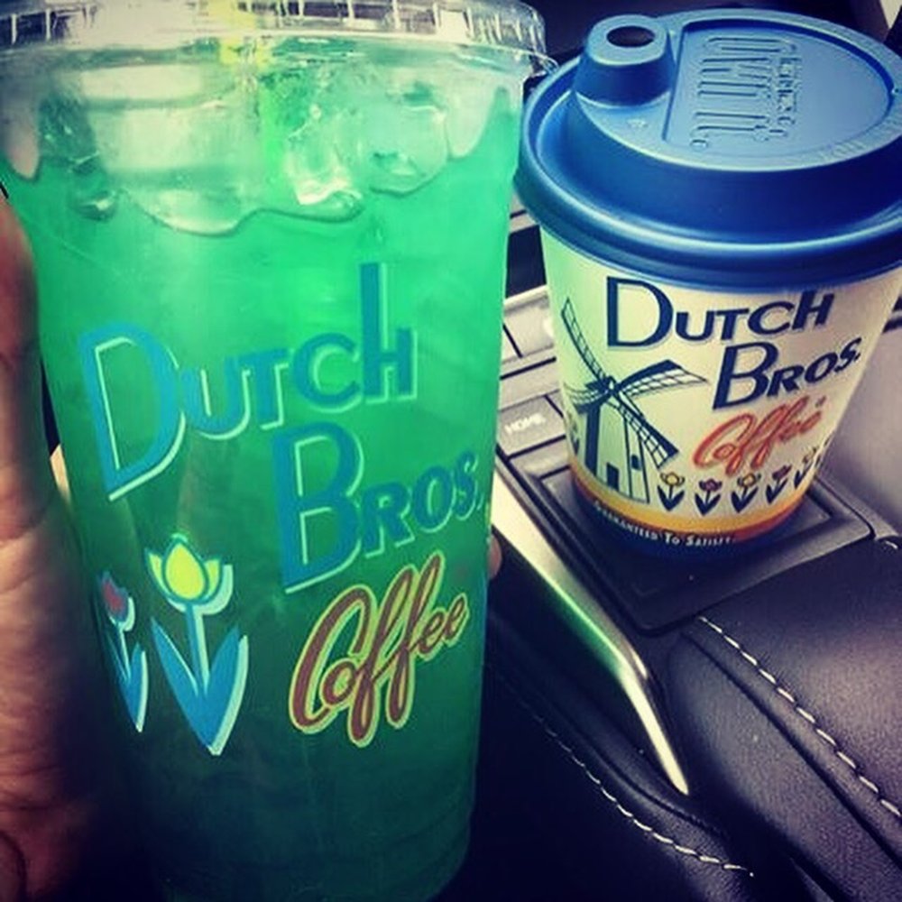 Dutch Bros Coffee - Ocean water green tea (tastes a little coconutty) and the delicious Kicker - Coffee & Tea Near Me - Phoenix, Arizona