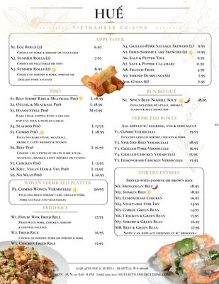 Menu photo 8 Hue Vietnamese Cuisine Seattle, WA