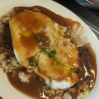 Got Plate Lunch - Waipahu Loco ,hamburger patties over bacon fried rice ,an egg and gravy..very very good - Hawaiian Near Me - Benicia, California Got Plate Lunch - Waipahu Loco ,hamburger patties over bacon fried rice ,an egg and gravy..very very good - Hawaiian Near Me - Benicia, California
