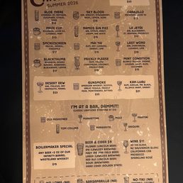 Drink Menu Drink Menu