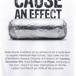 American High School - Come and Support American High School at Chipotle on November 5th, 2013!!