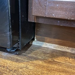 a close up view of a door