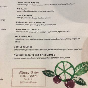 Moku Kitchen - Mai Tais and the No Ka Oi - yum! - Cocktail Bars Near Me - Honolulu, Hawaii
