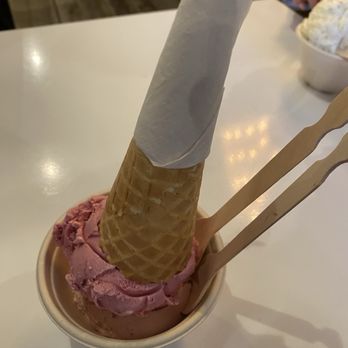 Earnest Ice Cream - Raspberry and strawberry cone in a cup - Ice Cream & Frozen Yogurt Near Me - Vancouver, British Columbia