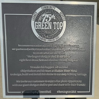 Green Top Hunt Fish - It's about the world's largest shotgun shell. - Hunting & Fishing Supplies Near Me - Ashland, Virginia Green Top Hunt Fish - It's about the world's largest shotgun shell. - Hunting & Fishing Supplies Near Me - Ashland, Virginia