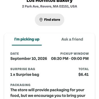 Los Hornitos Bakery - Tgtg receipt - Bakeries Near Me - Revere, Massachusetts Los Hornitos Bakery - Tgtg receipt - Bakeries Near Me - Revere, Massachusetts