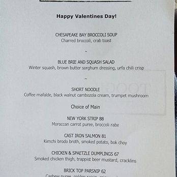 Toogie’s Table - The menu with complete descriptions. - New American Near Me - Bardstown, Kentucky