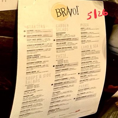 Menu photo 1 Bravo! Italian Kitchen West Chester, OH Menu photo 1 Bravo! Italian Kitchen West Chester, OH