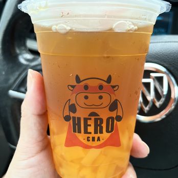 Hero Cha - My passion fruit green tea - Bubble Tea Near Me - Friendswood, Texas