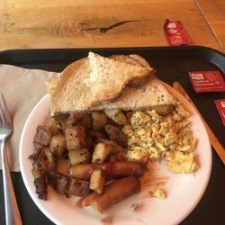 Bruce's Country Market - Breakfast. Scrambled eggs, sausage, hash browns