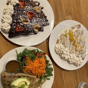 Le Palais Sucre - Salmon Fumé, Peaches and Cream, and Chocolate Bonus crepes - Creperies Near Me - Pleasanton, California Le Palais Sucre - Salmon Fumé, Peaches and Cream, and Chocolate Bonus crepes - Creperies Near Me - Pleasanton, California
