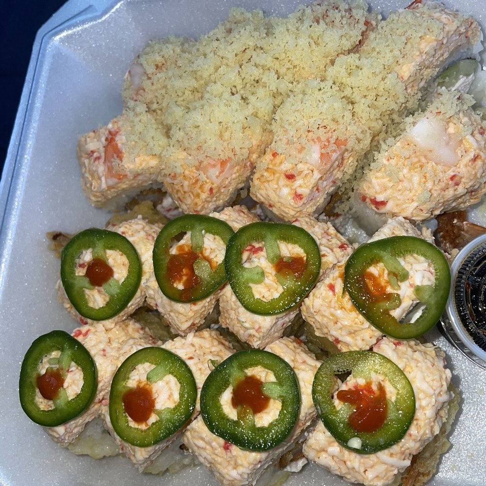 Mui sushi - Bottom- Don Pedro Roll* Top- Baja Crunch Roll* - Sushi Bars Near Me - Bell Gardens, California Mui sushi - Bottom- Don Pedro Roll* Top- Baja Crunch Roll* - Sushi Bars Near Me - Bell Gardens, California