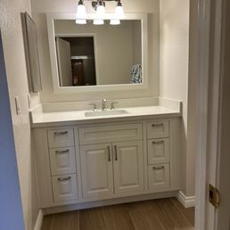 Bathroom vanity and floor