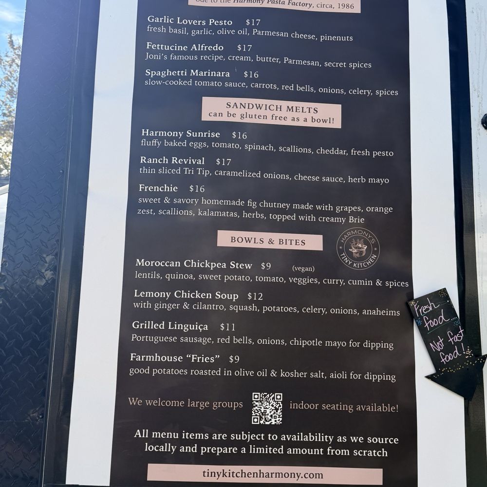 Harmony’s Tiny Kitchen - The current menu - Food Trucks Near Me - Harmony, California Harmony’s Tiny Kitchen - The current menu - Food Trucks Near Me - Harmony, California