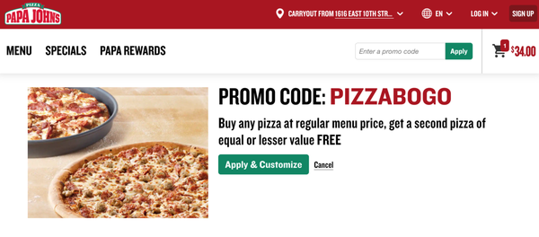 Papa Johns Pizza by null