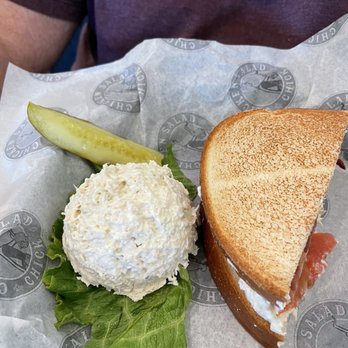 Chicken Salad Chick - Chicken salad scoop and 1/2 chicken blt sandwich, and a pickle! - Southern Near Me - Goose Creek, South Carolina