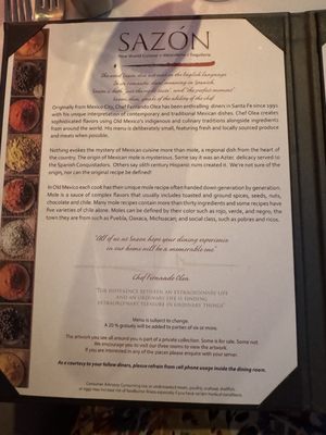 Menu photo 5 Sazon Santa Fe, NM