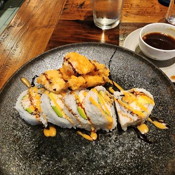Shoyou Sushi - Salmon and california mix tempura with eel sauce - Sushi Bars Near Me - Baltimore, Maryland