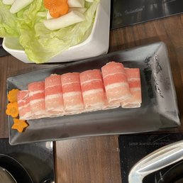 Pork belly slices and Rice Cake