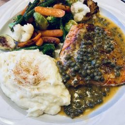 I had the delicious Salmon for dinner tonight, absolutely delicious with yummy capers on top of the salmon. I had the delicious Salmon for dinner tonight, absolutely delicious with yummy capers on top of the salmon.