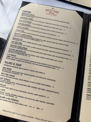 Menu photo 6 West End Bar & Kitchen Del Mar, CA Menu photo 6 West End Bar & Kitchen Del Mar, CA