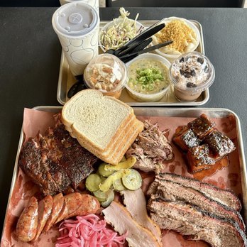 Interstellar BBQ - Kielbasa sausage, turkey breast, brisket, pork ribs, pulled lamb, peach, tea glazed pork belly - Barbeque Near Me - Austin, Texas Interstellar BBQ - Kielbasa sausage, turkey breast, brisket, pork ribs, pulled lamb, peach, tea glazed pork belly - Barbeque Near Me - Austin, Texas