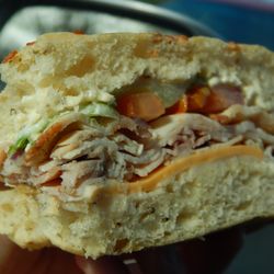 Haggen - Focaccia club sandwich from the to-go section, Haggen deli prepared.