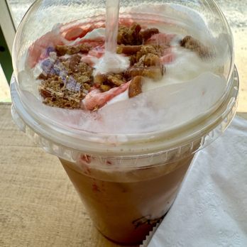 Potomac Station Coffeehouse - Strawberry pretzel latte. - Coffee & Tea Near Me - Pittsburgh, Pennsylvania