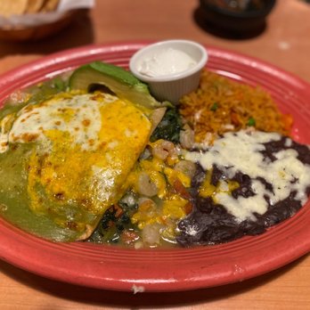 El Portal - Flat spinach and shrimp enchiladas very good! - Mexican Near Me - Pasadena, California