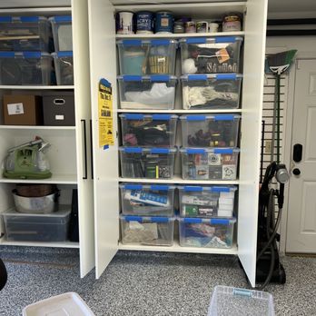 Custom Garages - Look at those perfectly fitting bins!! - Flooring Near Me - Pacheco, California